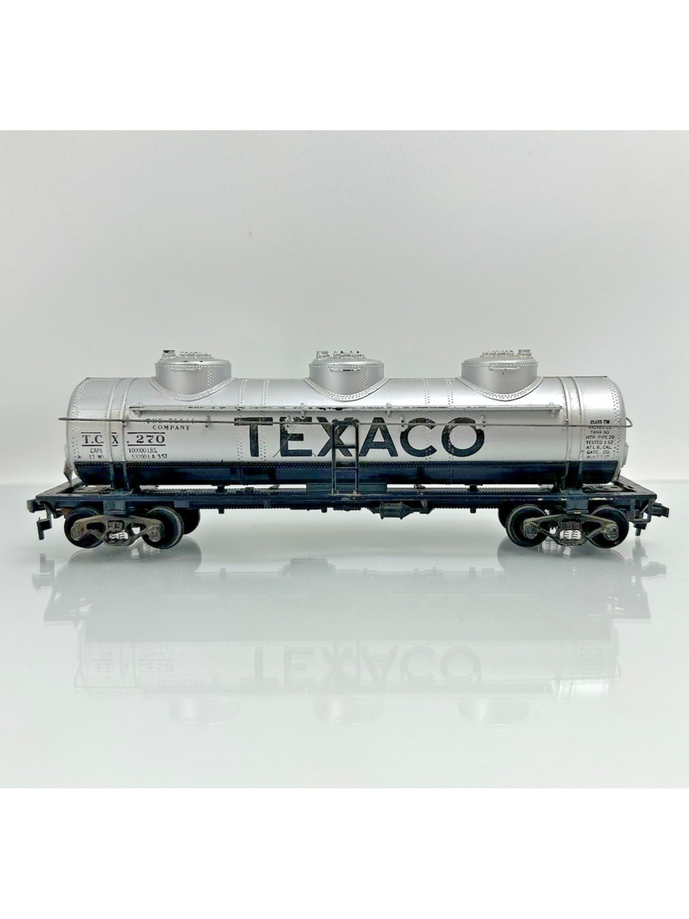 Athearn HO Scale Texaco 3-Dome Tank Car TCX 270 Silver